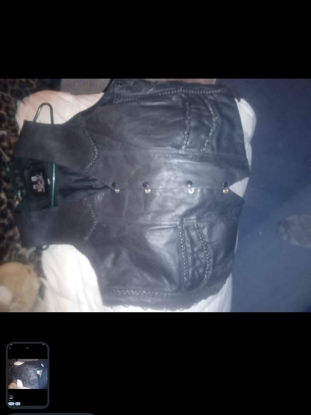 Classic Black Leather Vest - Men